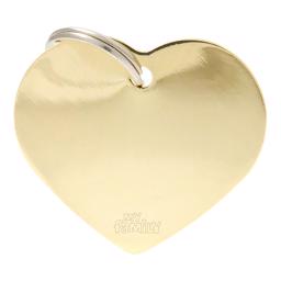 My Family Large Dog Tag Basic Heart i guld